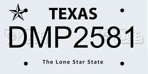 DMP2581 Texas License Plate