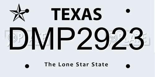 DMP2923 Texas License Plate