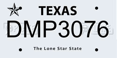 DMP3076 Texas License Plate