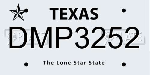 DMP3252 Texas License Plate