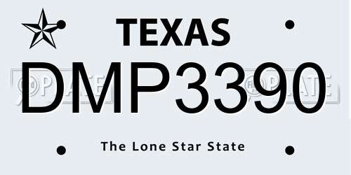 DMP3390 Texas License Plate