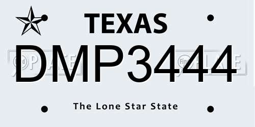 DMP3444 Texas License Plate