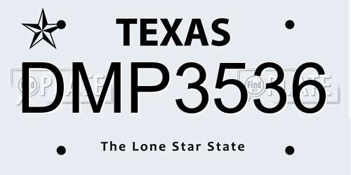 DMP3536 Texas License Plate