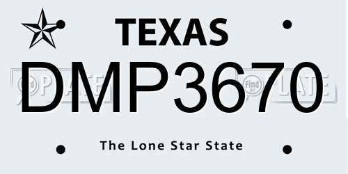 DMP3670 Texas License Plate