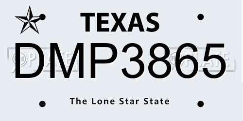 DMP3865 Texas License Plate