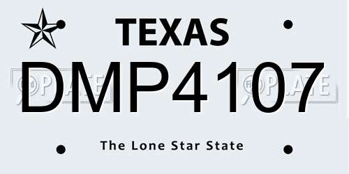 DMP4107 Texas License Plate