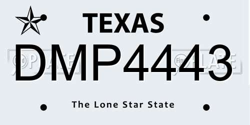 DMP4443 Texas License Plate