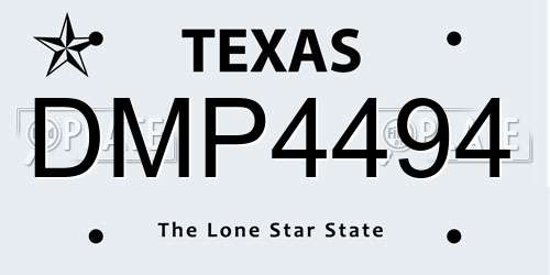 DMP4494 Texas License Plate