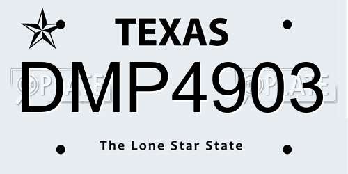 DMP4903 Texas License Plate