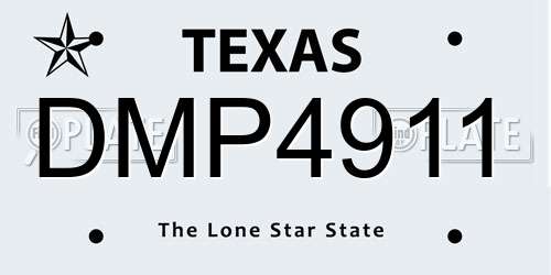 DMP4911 Texas License Plate