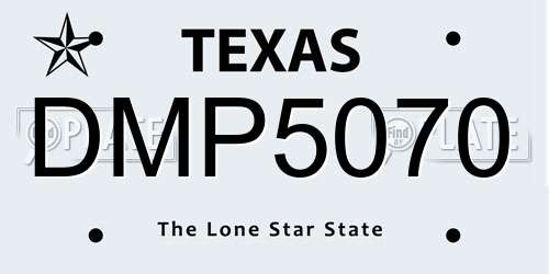 DMP5070 Texas License Plate
