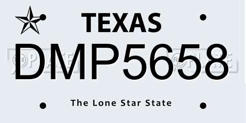 DMP5658 Texas License Plate