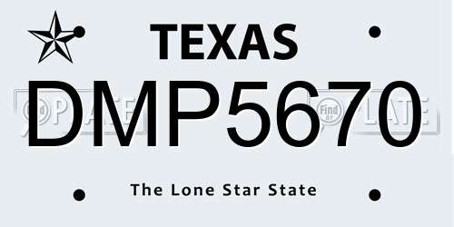 DMP5670 Texas License Plate