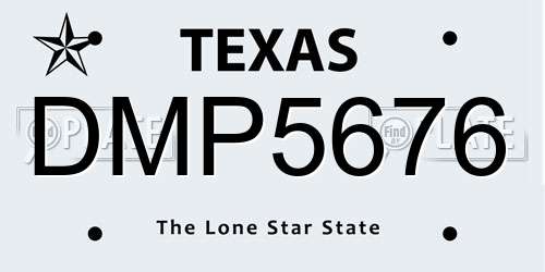 DMP5676 Texas License Plate