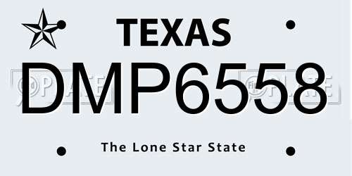 DMP6558 Texas License Plate
