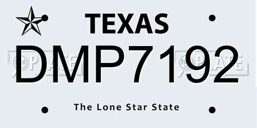 DMP7192 Texas License Plate