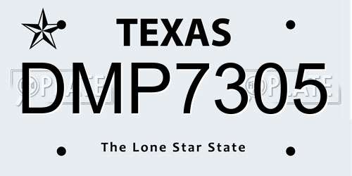 DMP7305 Texas License Plate
