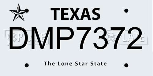 DMP7372 Texas License Plate