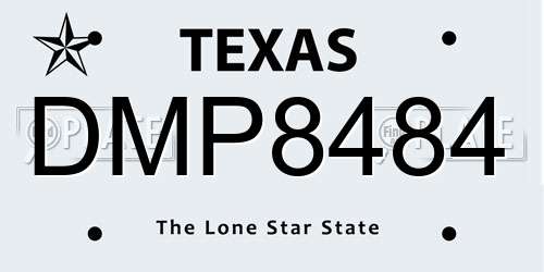 DMP8484 Texas License Plate
