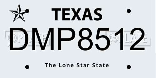 DMP8512 Texas License Plate