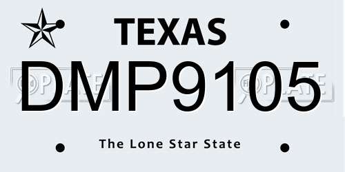 DMP9105 Texas License Plate