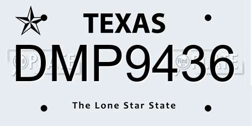 DMP9436 Texas License Plate