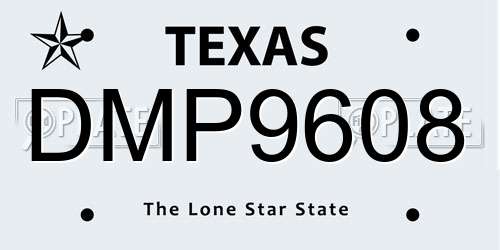 DMP9608 Texas License Plate