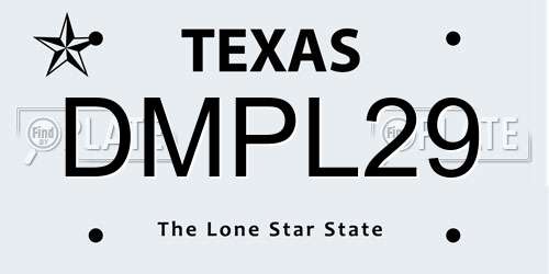 DMPL29 Texas License Plate