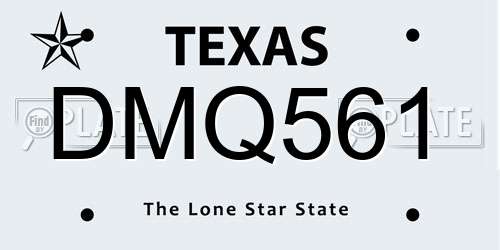 DMQ561 Texas License Plate