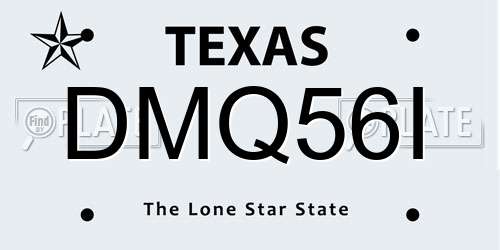 DMQ56I Texas License Plate