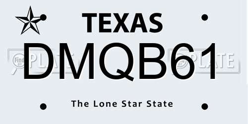 DMQB61 Texas License Plate