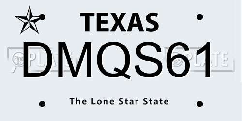 DMQS61 Texas License Plate