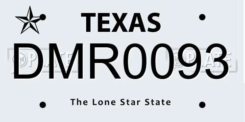 DMR0093 Texas License Plate