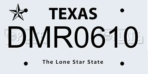 DMR0610 Texas License Plate