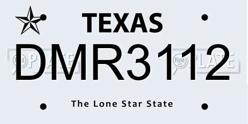 DMR3112 Texas License Plate