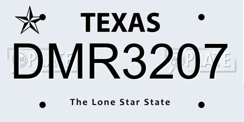 DMR3207 Texas License Plate