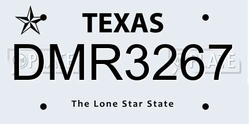 DMR3267 Texas License Plate