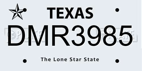 DMR3985 Texas License Plate