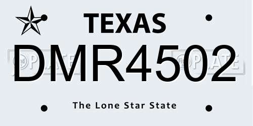 DMR4502 Texas License Plate