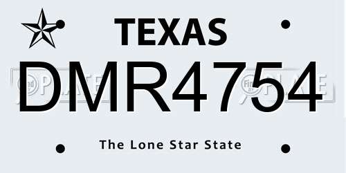 DMR4754 Texas License Plate