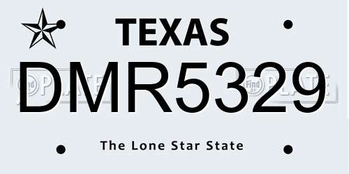 DMR5329 Texas License Plate