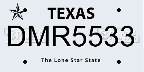 DMR5533 Texas License Plate