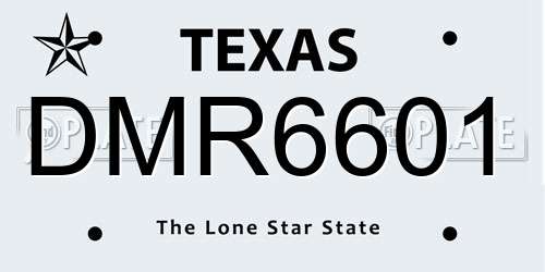 DMR6601 Texas License Plate