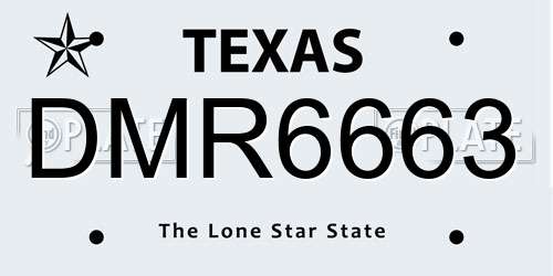 DMR6663 Texas License Plate