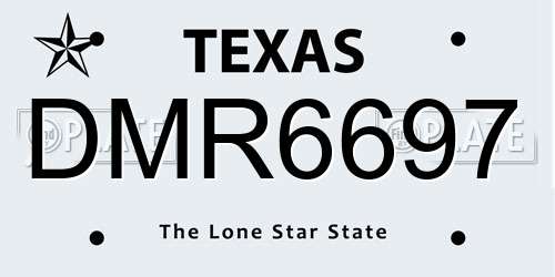 DMR6697 Texas License Plate