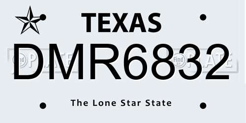 DMR6832 Texas License Plate