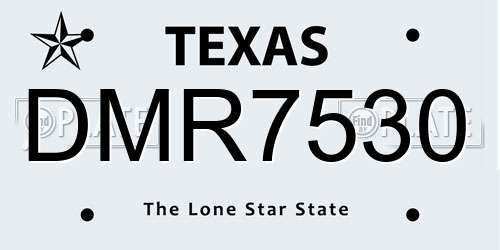 DMR7530 Texas License Plate