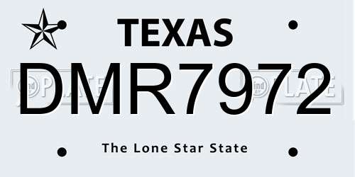 DMR7972 Texas License Plate