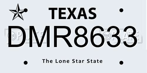 DMR8633 Texas License Plate