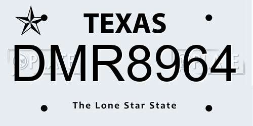 DMR8964 Texas License Plate